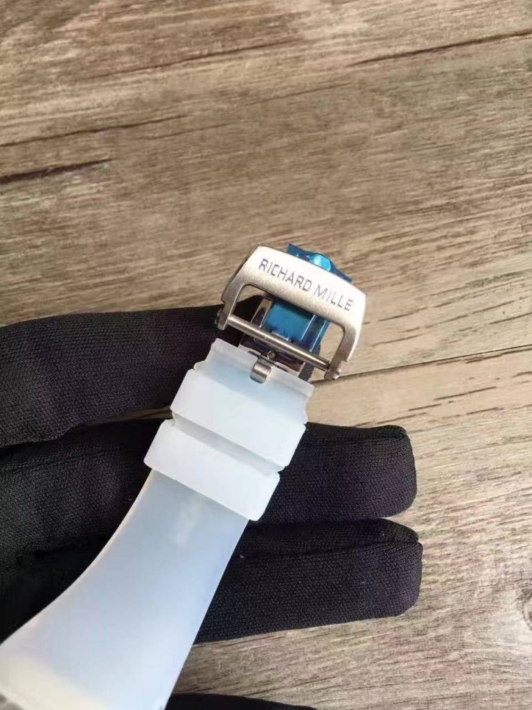 Close-up of the strap of a Richard Mille replica watch